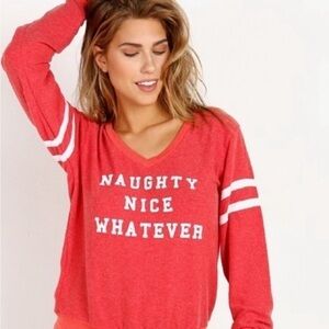 Wildfox Naughty Nice Whatever Sweatshirt Rare Oversized Sweatshirt
